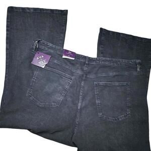 Ava & Viv Women's Black Mid Rise Dark Wash Flare Jeans Size 26 Stretch